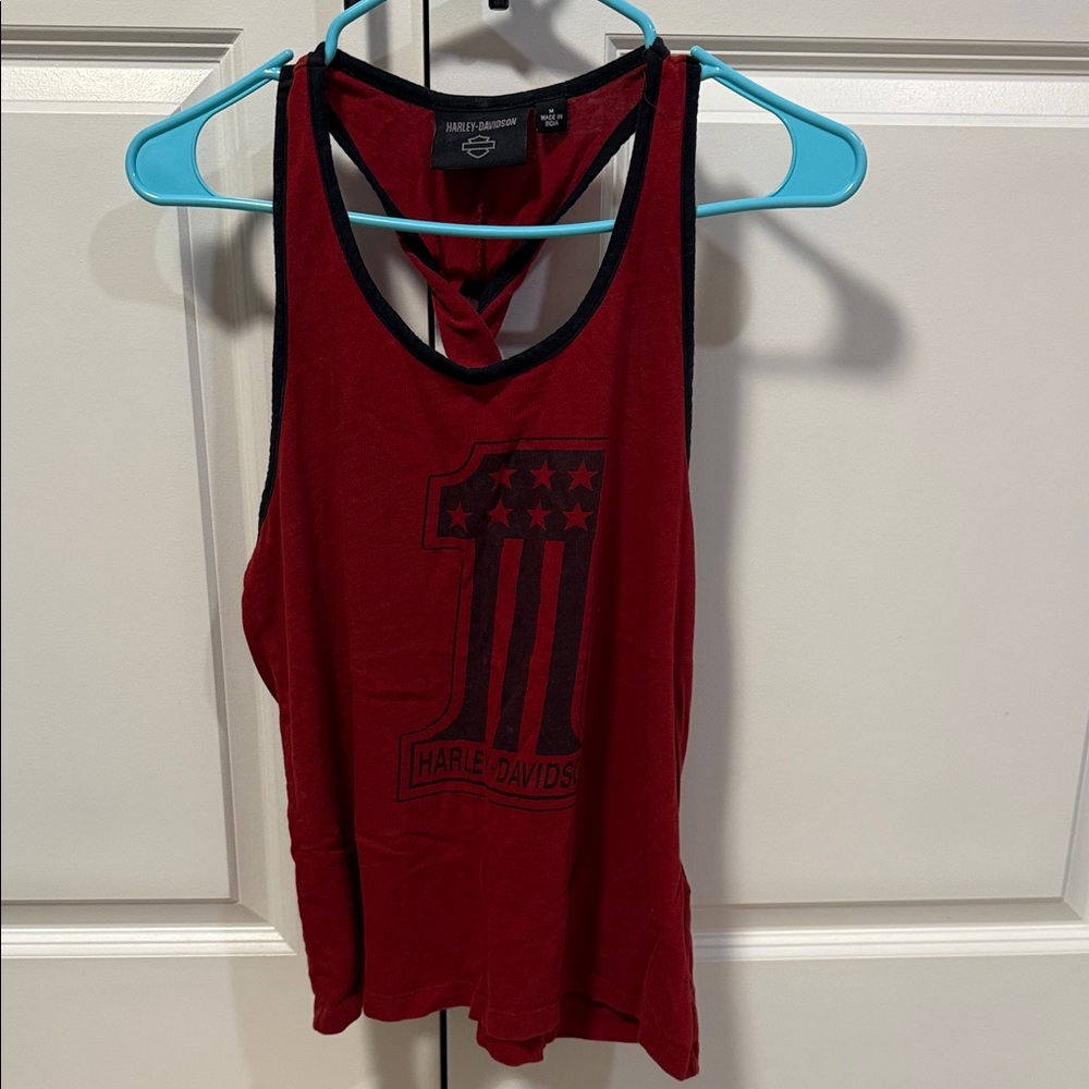 Harley-Davidson Red Sleeveless Top